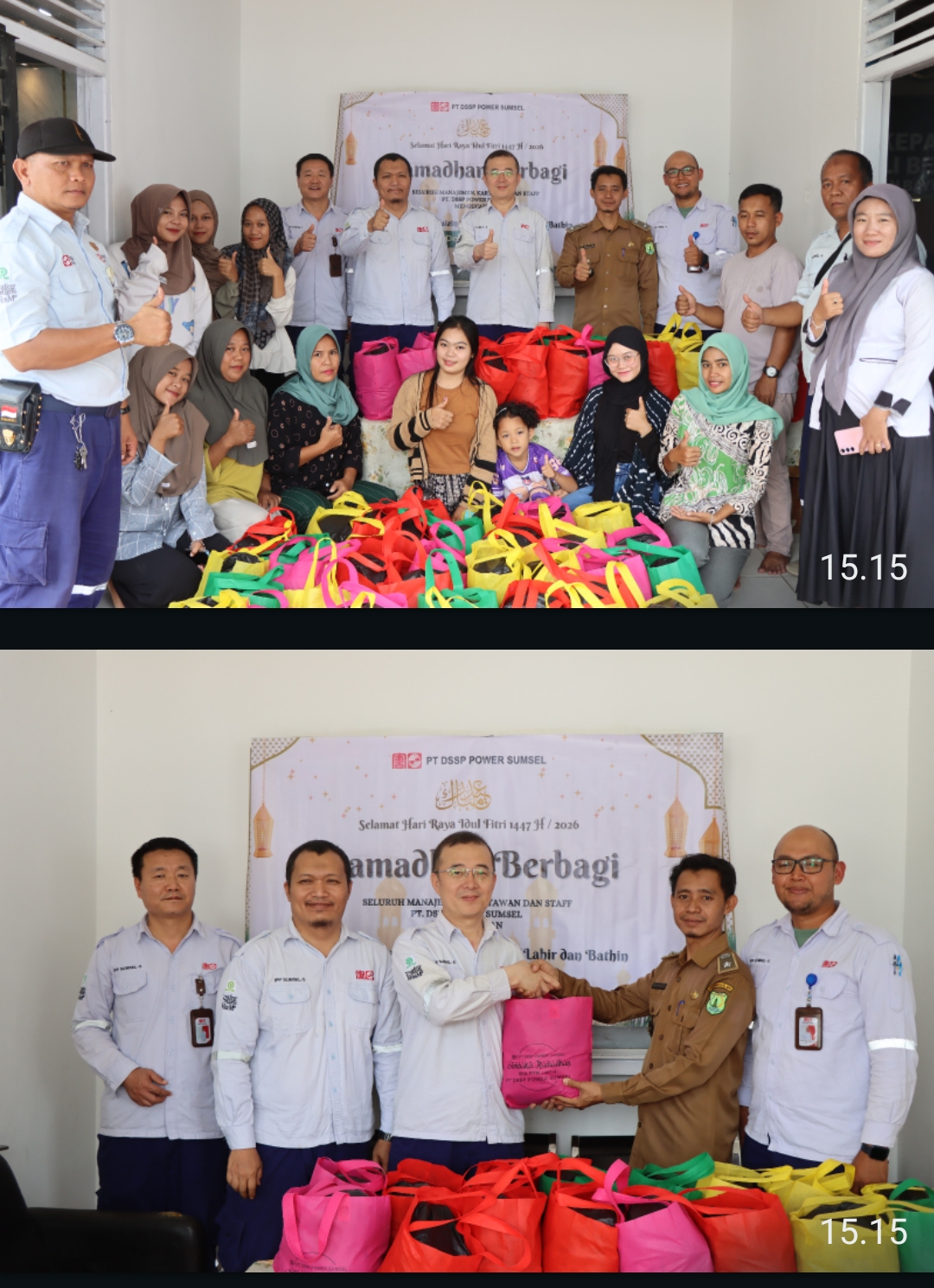 PT DSSP Power Sumsel Berbagi, Berikan 400 Paket Sembako Jelang Idul Fitri